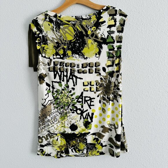 Lynn Ritchie Silver Blouse Size Small Green Multi Stretch Women Blouse. NWT - Picture 11 of 12